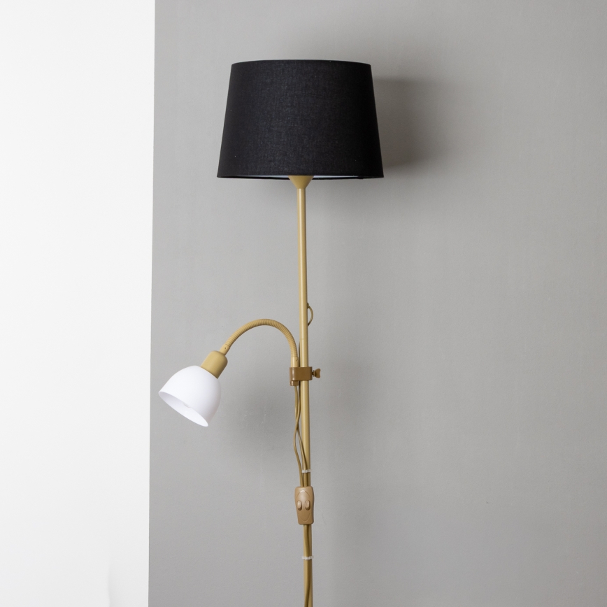 Brilagi - Lámpara de pie CERIA 2 en 1 1xE27/100W/230V + 1xE14/25W dorado/negro