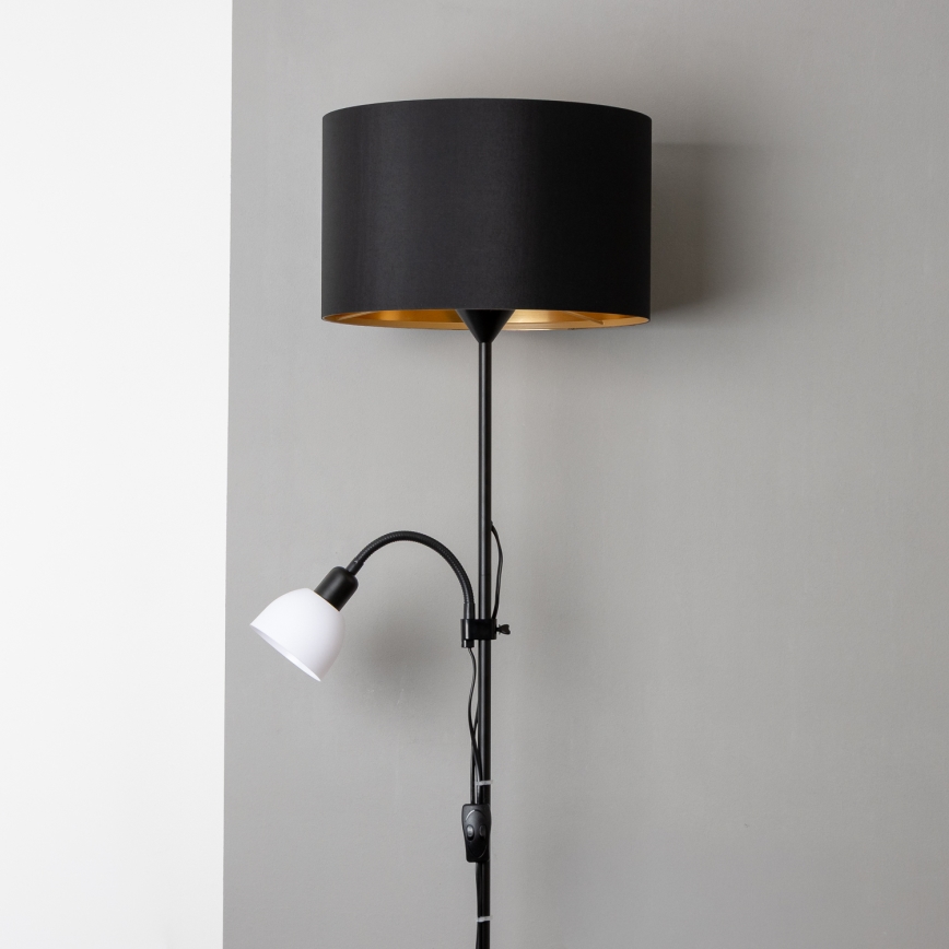 Brilagi - Lámpara de pie CERIA 2 en 1 1xE27/100W/230V + 1xE14/25W negra