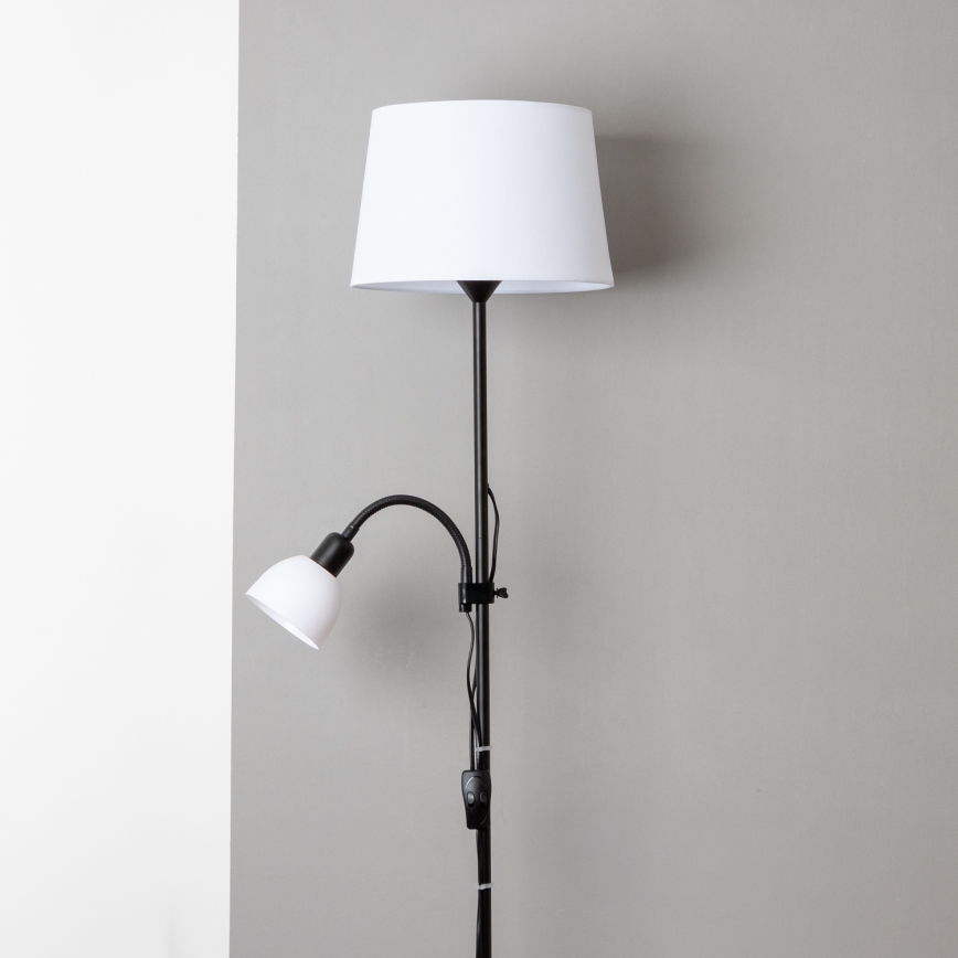 Brilagi - Lámpara de pie CERIA 2 en 1 1xE27/100W/230V + 1xE14/25W negro/blanco