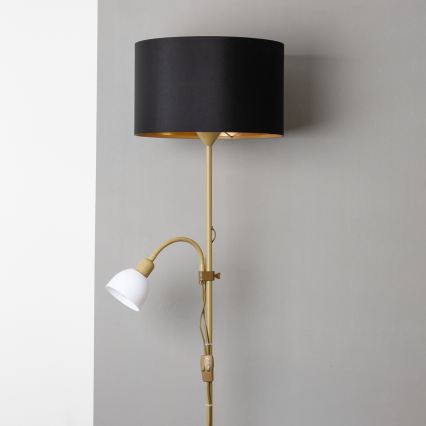 Brilagi - Lámpara de pie CERIA 2 en 1 1xE27/100W/230V + 1xE14/25W oro/negro