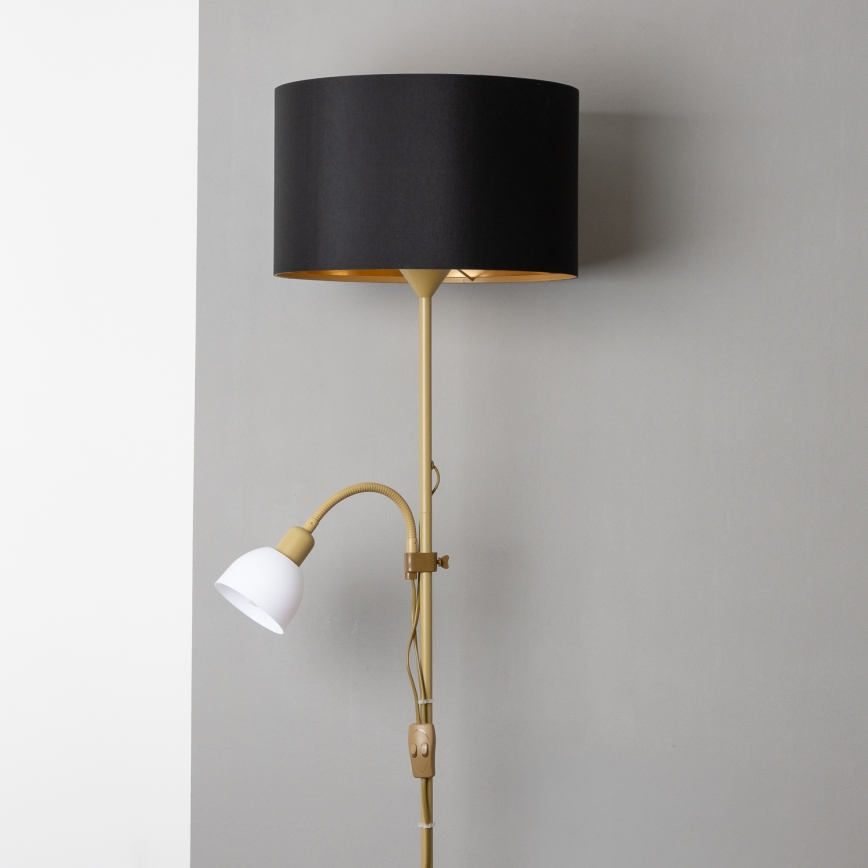 Brilagi - Lámpara de pie CERIA 2 en 1 1xE27/100W/230V + 1xE14/25W oro/negro