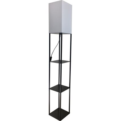 Brilagi - Lámpara de pie con estantes GRADUS 1xE27/40W/230V 150 cm negra/blanca