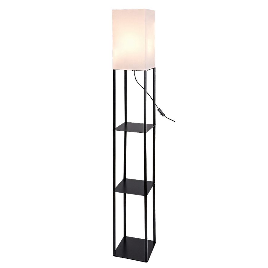 Brilagi - Lámpara de pie con estantes GRADUS 1xE27/40W/230V 150 cm negra/blanca