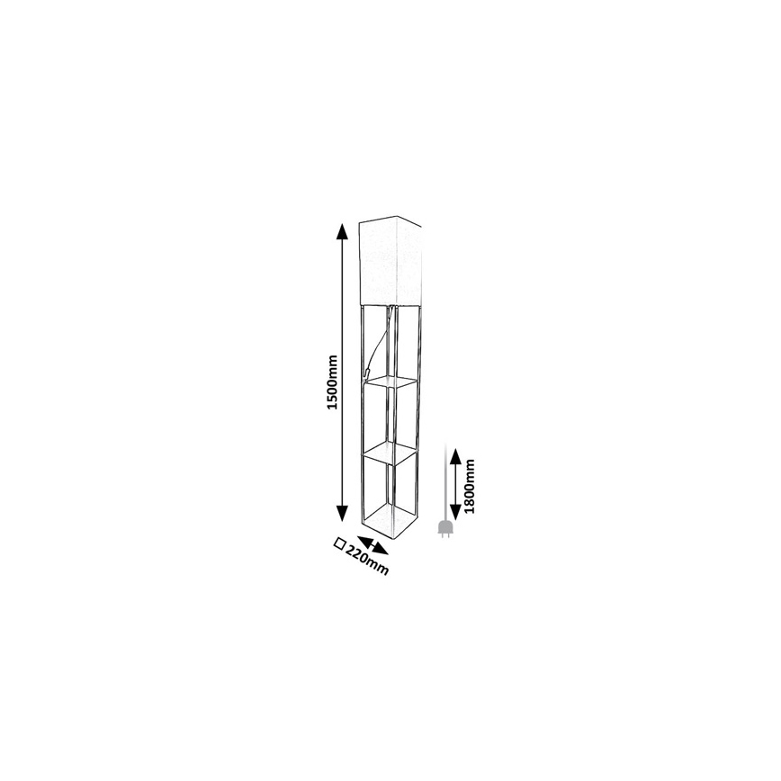 Brilagi - Lámpara de pie con estantes GRADUS 1xE27/40W/230V 150 cm negra/blanca