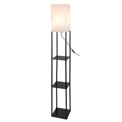 Brilagi - Lámpara de pie con estantes GRADUS 1xE27/40W/230V 150 cm negra/blanca