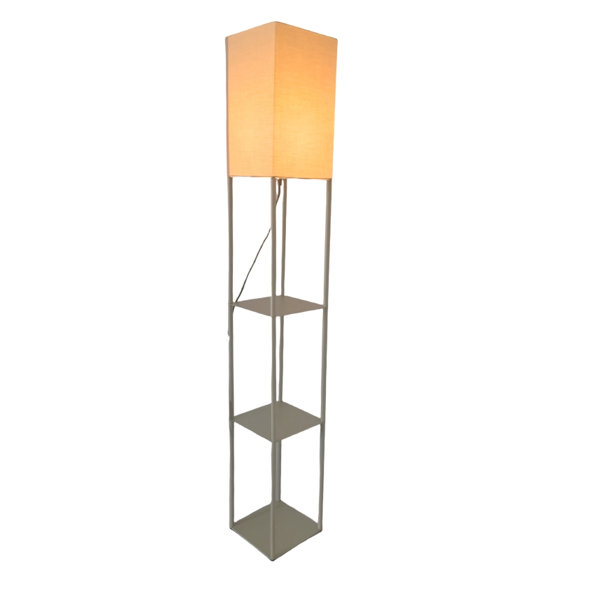Brilagi - Lámpara de pie con repisas GRADUS 1xE27/40W/230V 150 cm gris/beige