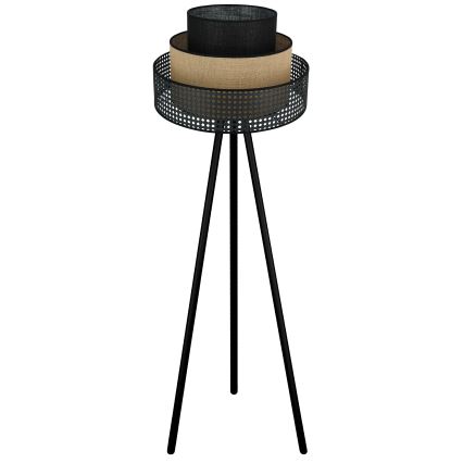 Brilagi - Lámpara de pie DAKOTA LUNETA 1xE27/15W/230V negro/beige