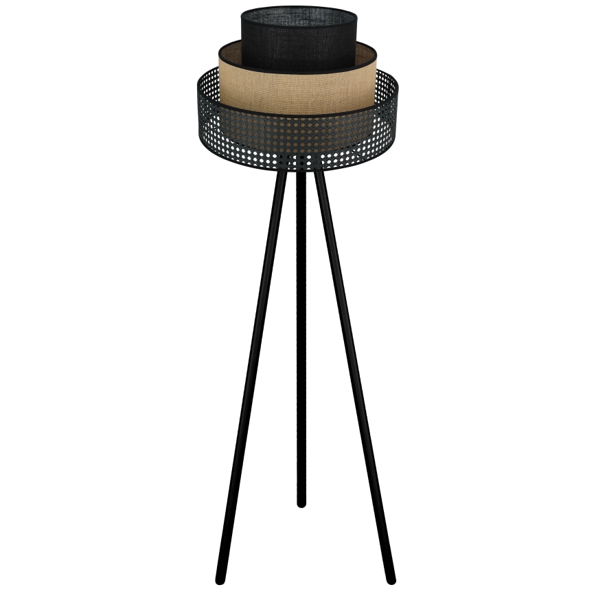 Brilagi - Lámpara de pie DAKOTA LUNETA 1xE27/15W/230V negro/beige
