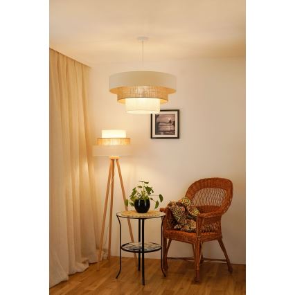 Brilagi - Lámpara de pie DENVER LUNETA 1xE27/15W/230V beige/marrón/crema