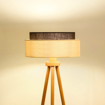 Brilagi - Lámpara de pie LED BOHO STYLE 1xE27/15W/230V crema/marrón