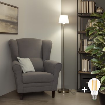 Brilagi - Lámpara de pie LED CERIA 1xE27/40W/230V diámetro 20,5 cm blanco/cromo mate