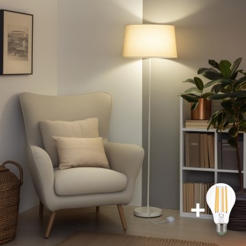 Brilagi - Lámpara de pie LED CERIA 1xE27/40W/230V, diámetro 45 cm, beige/blanco