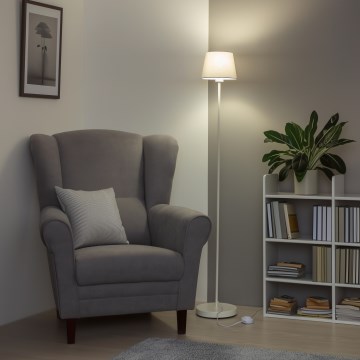 Brilagi - Lámpara de pie LED CERIA 1xE27/40W/230V Ø 20,5 cm gris/blanco