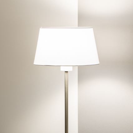 Brilagi - Lámpara de pie LED CERIA 1xE27/40W/230V Ø 25 cm blanco/cromo mate