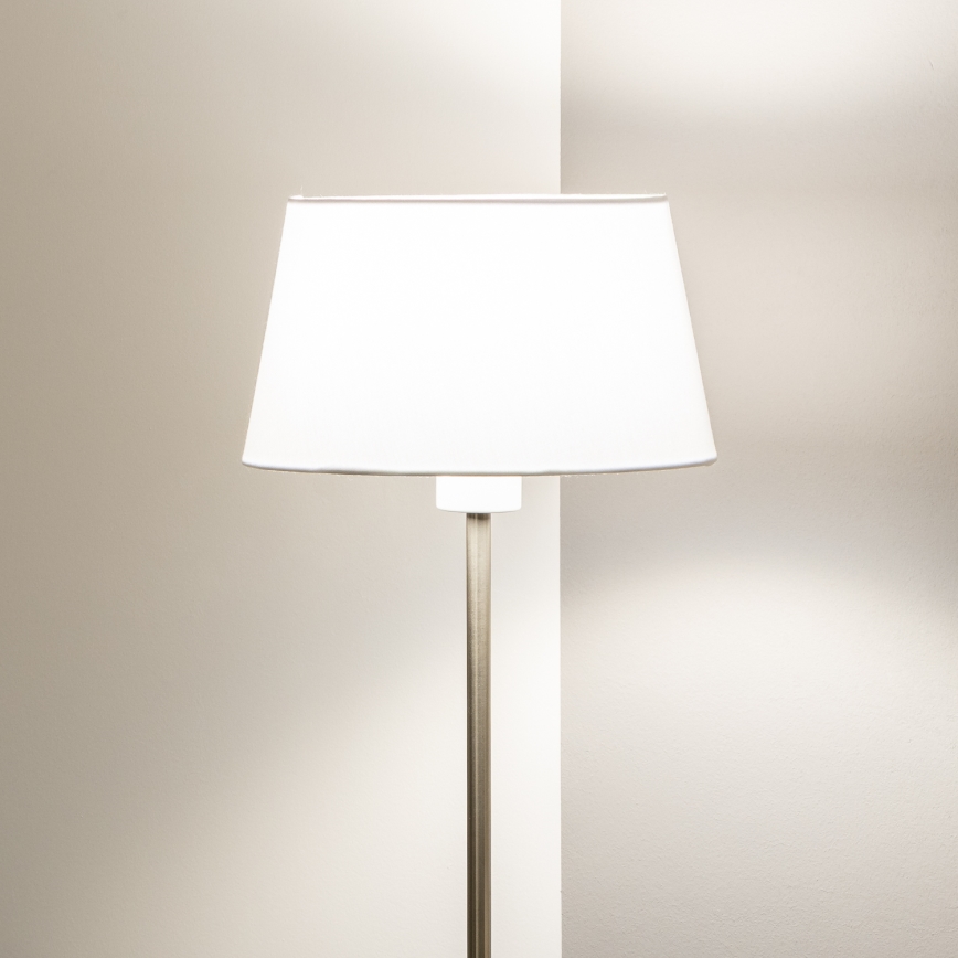 Brilagi - Lámpara de pie LED CERIA 1xE27/40W/230V Ø 25 cm blanco/cromo mate