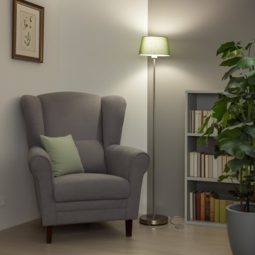 Brilagi - Lámpara de pie LED CERIA 1xE27/40W/230V Ø 25 cm verde/cromo mate