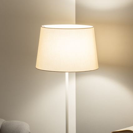 Brilagi - Lámpara de pie LED CERIA 1xE27/40W/230V Ø 30 cm beige/blanco