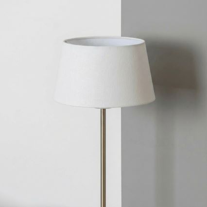 Brilagi - Lámpara de pie LED CERIA 1xE27/40W/230V Ø 30 cm blanca/cromo mate