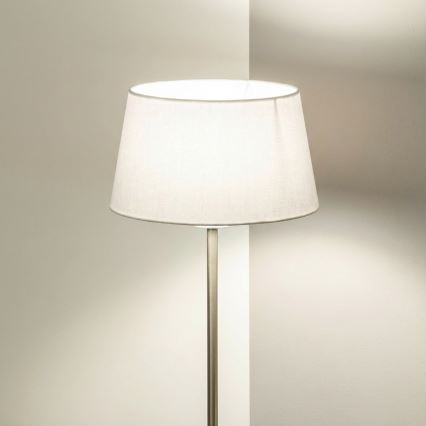 Brilagi - Lámpara de pie LED CERIA 1xE27/40W/230V Ø 30 cm blanca/cromo mate