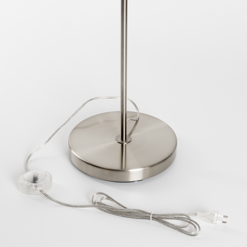 Brilagi - Lámpara de pie LED CERIA 1xE27/40W/230V Ø 30 cm blanca/cromo mate