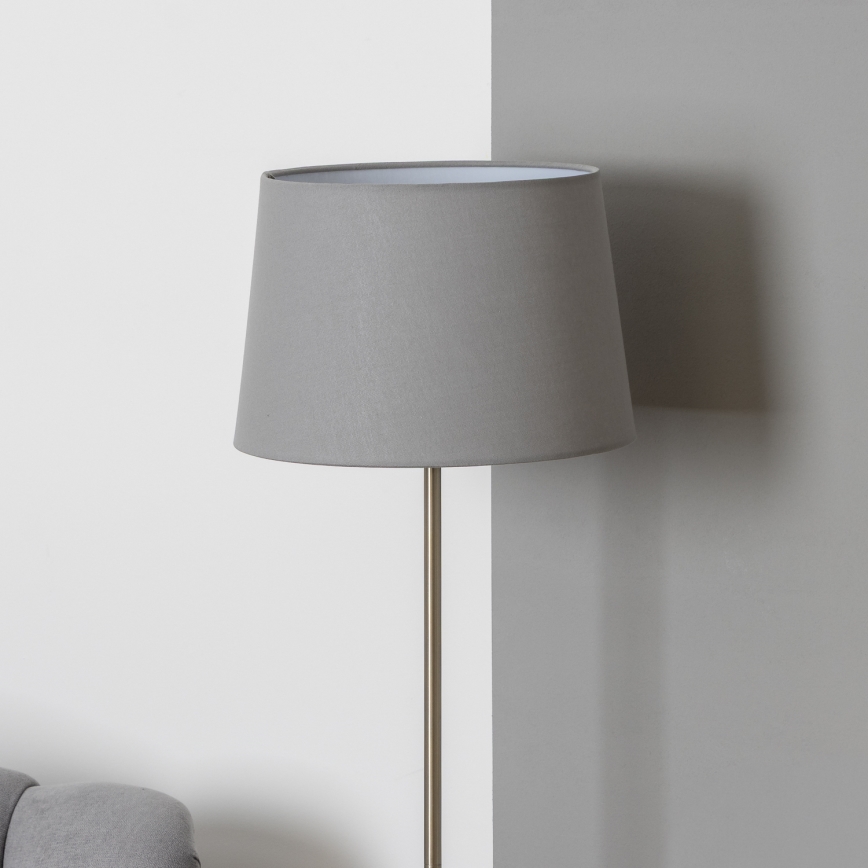 Brilagi - Lámpara de pie LED CERIA 1xE27/40W/230V Ø 30 cm gris/cromo mate