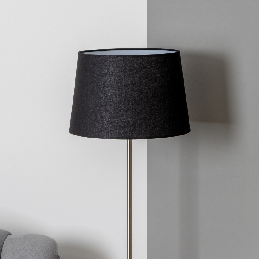 Brilagi - Lámpara de pie LED CERIA 1xE27/40W/230V Ø 30 cm negra/cromo mate