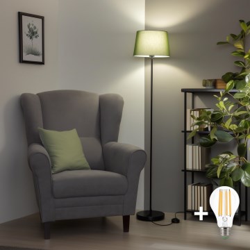 Brilagi - Lámpara de pie LED CERIA 1xE27/40W/230V Ø 30 cm verde/negro
