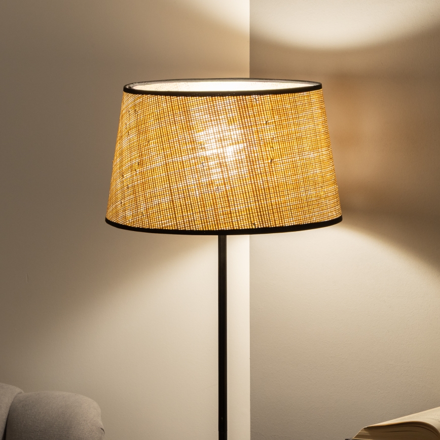 Brilagi - Lámpara de pie LED CERIA 1xE27/40W/230V Ø 35 cm beige/negro