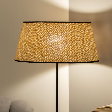 Brilagi - Lámpara de pie LED CERIA 1xE27/40W/230V Ø 50 cm beige/negro