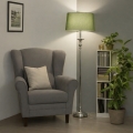 Brilagi - Lámpara de pie LED CERIA 1xE27/60W/230V diámetro 45 cm cromado brillante/verde