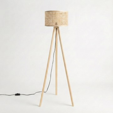 Brilagi - Lámpara de pie LED CERIA 1xE27/60W/230V Ø 25 cm beige