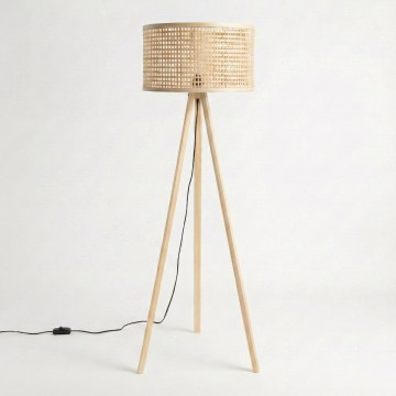 Brilagi - Lámpara de pie LED CERIA 1xE27/60W/230V Ø 40 cm beige