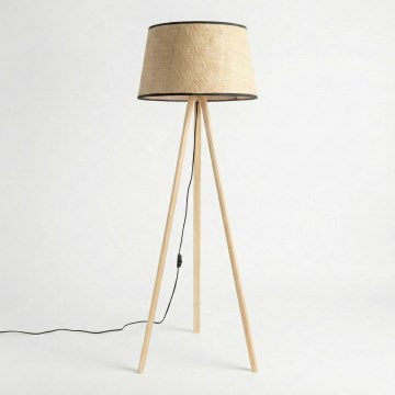 Brilagi - Lámpara de pie LED CERIA 1xE27/60W/230V Ø 50 cm beige