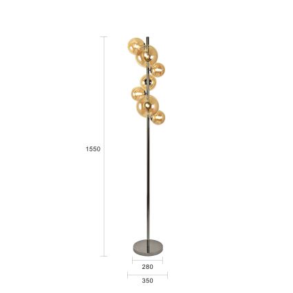 Brilagi - Lámpara de pie LED MILLA 7xG9/3W/230V cromo negro/dorado