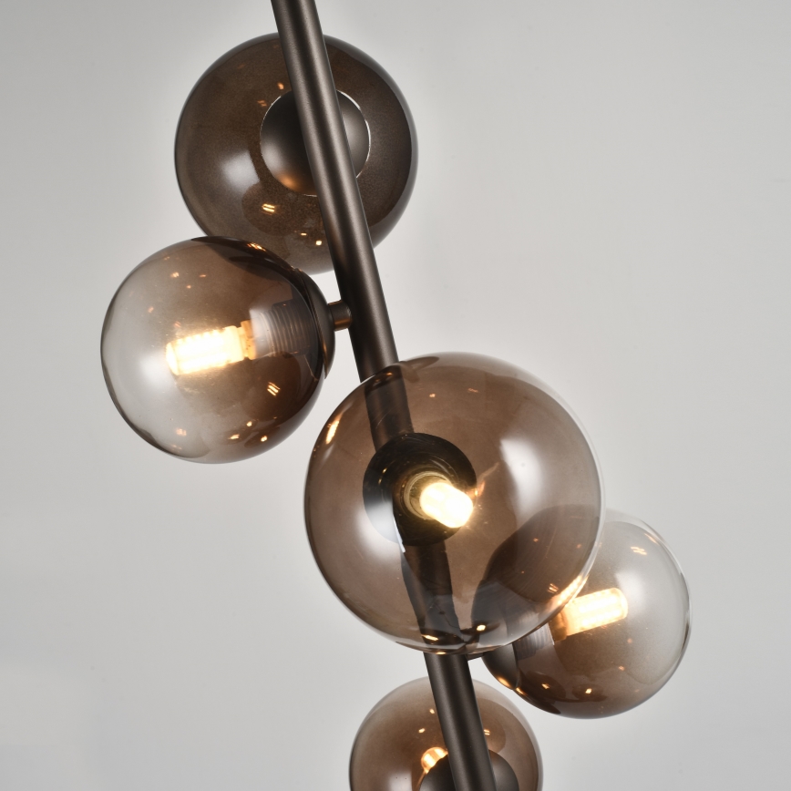 Brilagi - Lámpara de pie LED MILLA 7xG9/3W/230V marrón/marrón ahumado