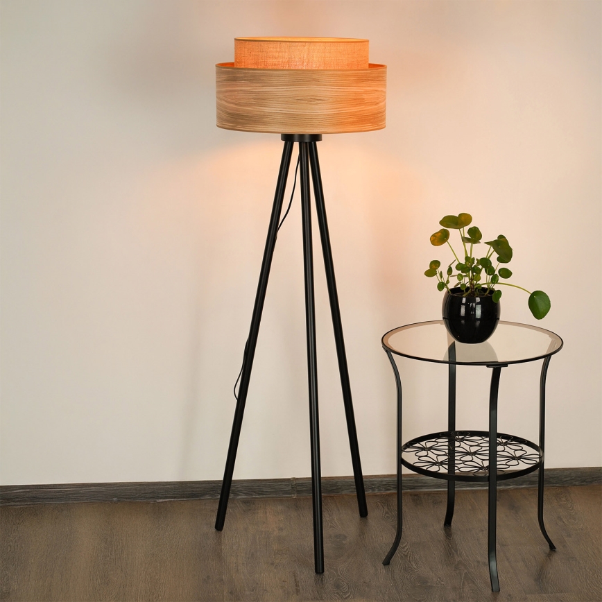 Brilagi - Lámpara de pie MONTANA BOHO 1xE27/15W/230V marrón/negro