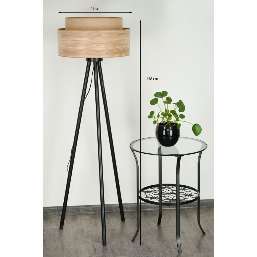 Brilagi - Lámpara de pie MONTANA BOHO 1xE27/15W/230V marrón/negro