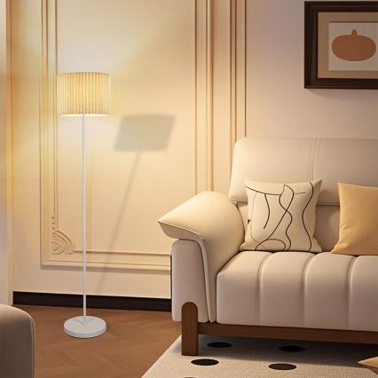 Brilagi - Lámpara de pie NORDIC WAVE 1xE27/15W/230V lino/blanco