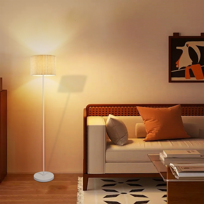 Brilagi - Lámpara de pie NORDIC WAVE 1xE27/15W/230V lino/blanco