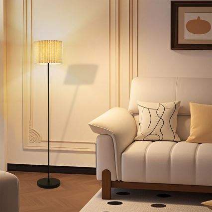 Brilagi - Lámpara de pie NORDIC WAVE 1xE27/15W/230V lino/negro