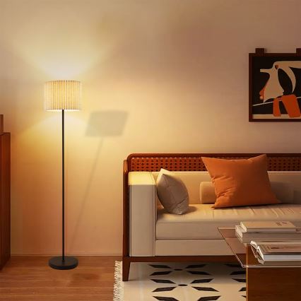 Brilagi - Lámpara de pie NORDIC WAVE 1xE27/15W/230V lino/negro