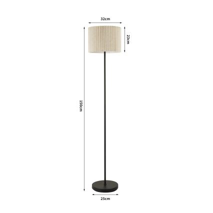 Brilagi - Lámpara de pie NORDIC WAVE 1xE27/15W/230V lino/negro