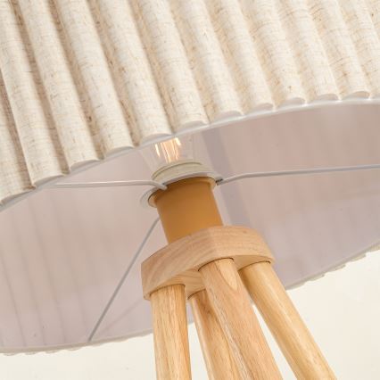 Brilagi - Lámpara de pie NORDIC WAVE 1xE27/15W/230V madera de caucho/lino