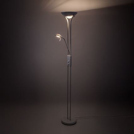 Brilagi - Lámpara de pie regulable SCARLETT 1xR7s/230W/230V + 1xG9/40W blanca