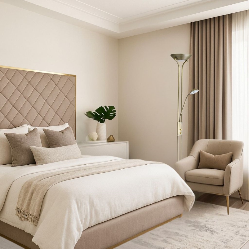 Brilagi - Lámpara de pie regulable SCARLETT 1xR7s/230W/230V + 1xG9/40W bronce