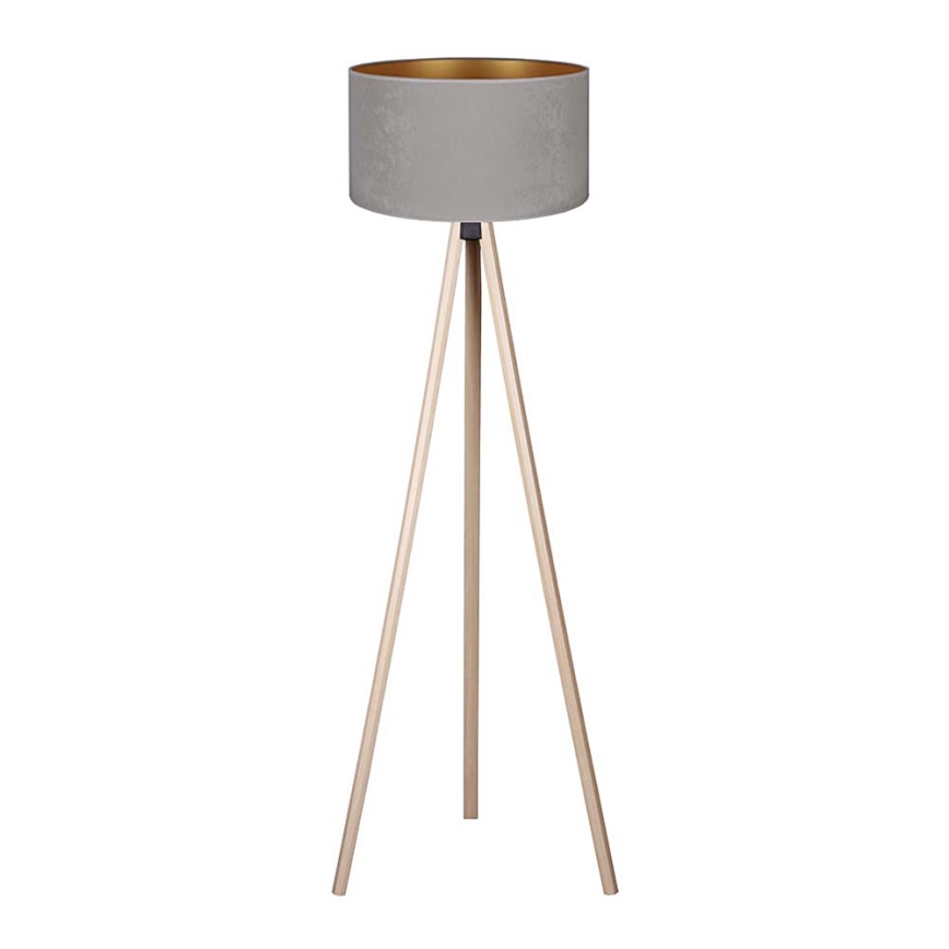 Brilagi - Lámpara de pie VELVET 1xE27/60W/230V beige/gris
