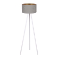 Brilagi - Lámpara de pie VELVET 1xE27/60W/230V blanco/gris