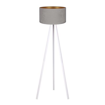 Brilagi - Lámpara de pie VELVET 1xE27/60W/230V blanco/gris