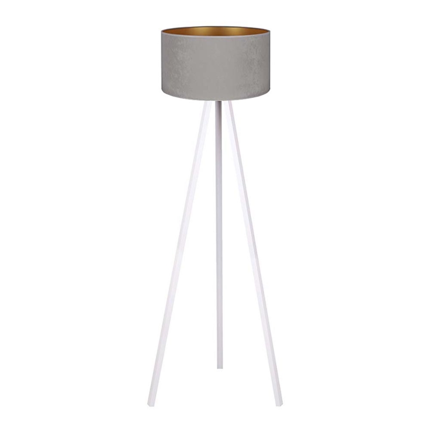 Brilagi - Lámpara de pie VELVET 1xE27/60W/230V blanco/gris