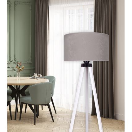 Brilagi - Lámpara de pie VELVET 1xE27/60W/230V blanco/gris